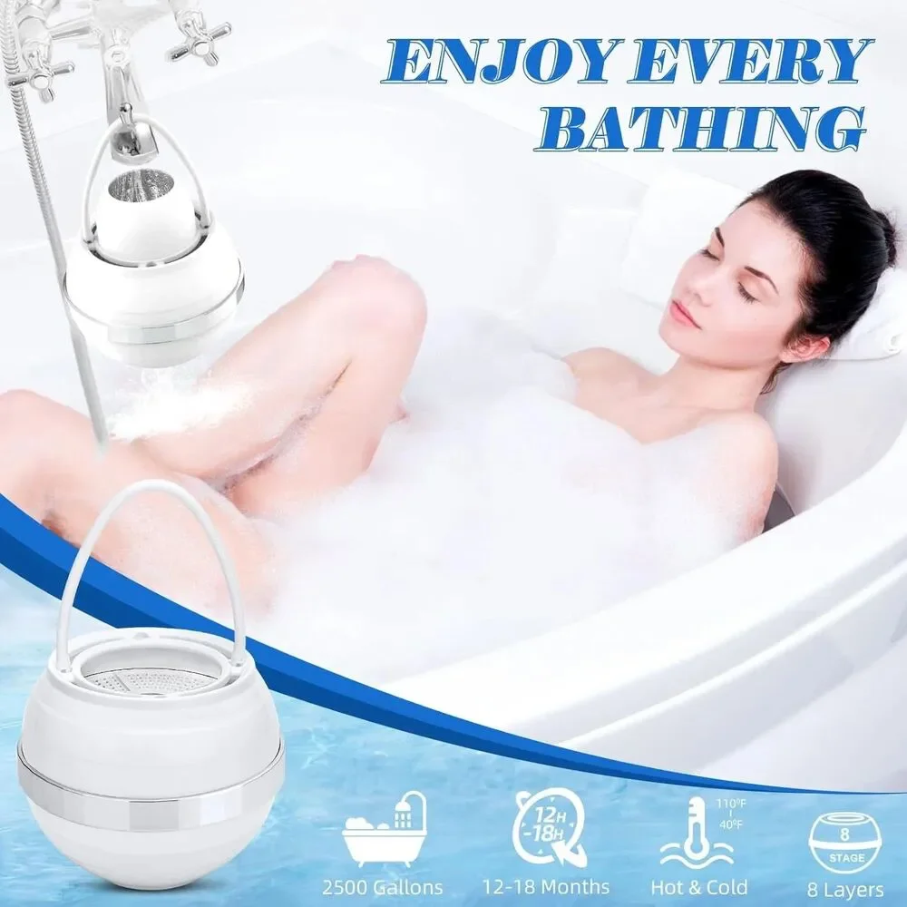 Bath Filter for Tub - Bathtub Water Filter for Softer Skin & Hair, 8 Stages